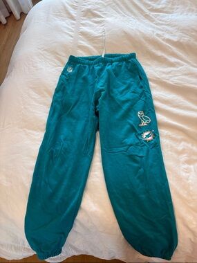 OVO Teal Men’s Sweatpants with Miami Dolphins Patch